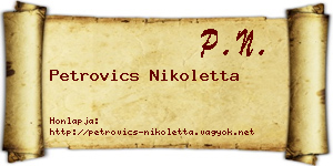 Petrovics Nikoletta névjegykártya